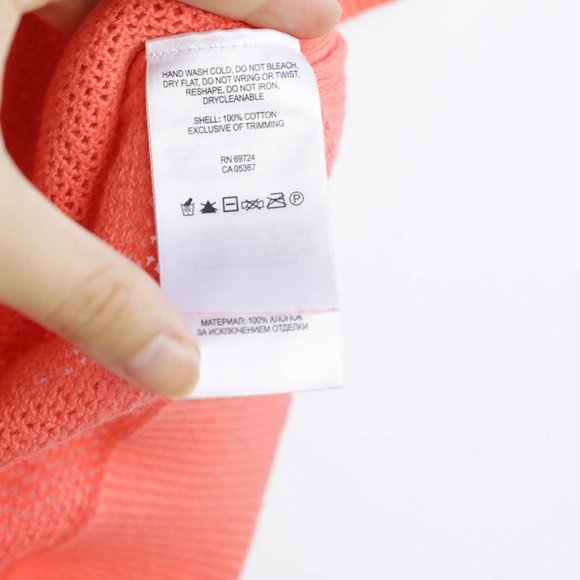 Columbia knit mesh net orange cotton sweater Small - Picture 6 of 6